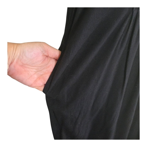 Denver Hayes Black Pleated Midi Dress Size L - Picture 3 of 6